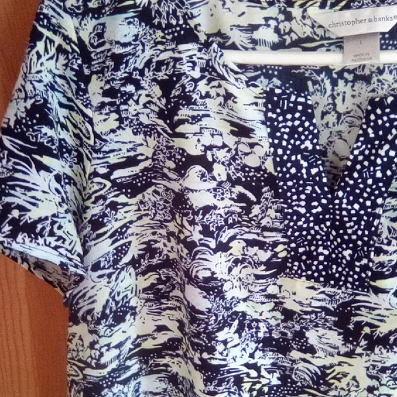 Christopher & Banks Monochrome Patterned Blouse - Picture 3 of 16